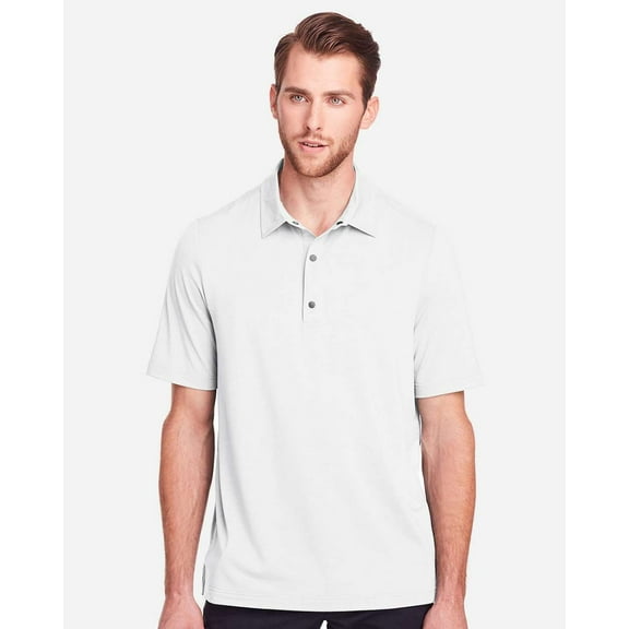 North End NE100 Men's JAQ Snap-Up Stretch Performance Polo-White-5XL