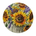thumbnail image 4 of WYYP Sunflowers Lavender Round Tablecloth Waterproof 100% Polyester Fiber Full Width Single-Sided Printing White, 4 of 8