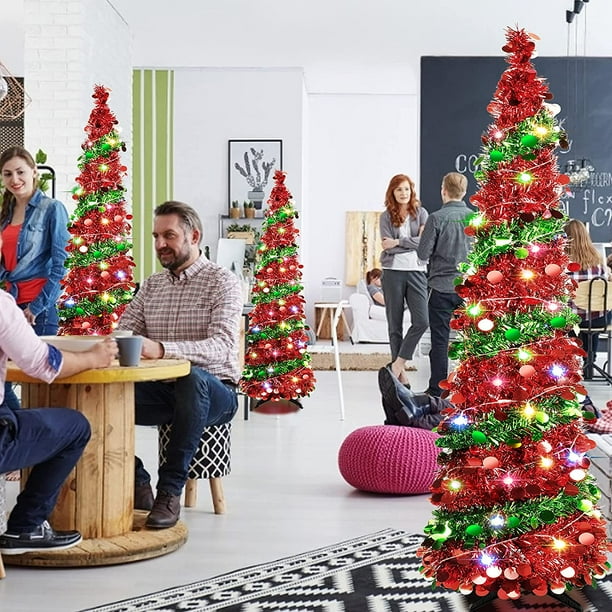 Walmart christmas trees with colored lights outlet