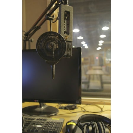 Canvas Print Sound System Podcast Mike Recording Studio Stretched Canvas 10 x