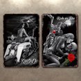thumbnail image 2 of 2 Uds Placa Metal Vintage Paseo Troquel Pintura Hierro Rectangular Pared 30x40cm, 2 of 9