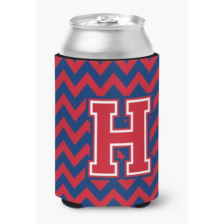 

Letter H Chevron Yale Blue and Crimson Can or Bottle Hugger