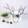 thumbnail image 5 of Diadema navideña con cuernos de ciervo, flor de cuento de hadas, rama de árbol, aro de pelo retro, corona, accesorios para fiestas, disfraz de Navidad, 5 of 5
