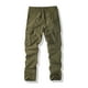 thumbnail image 5 of Pantalones largos para hombre, de color liso, informales, con bolsillos, para trabajo, para actividades al aire libre, rectos, de poliéster., 5 of 7
