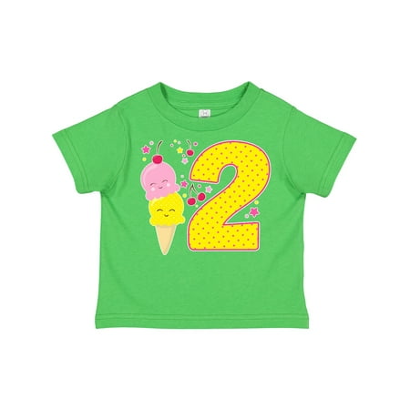 

Inktastic Ice Cream Second Birthday Pink Gift Toddler Boy or Toddler Girl T-Shirt