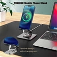 thumbnail image 2 of 360 Rotatable Cell Phone Stand for Desk, Foldable and Adjustable Aluminum Metal Phone Holder, Compatible with iPhone 14/14 Plus/14 Pro/14 (Silver), 2 of 4