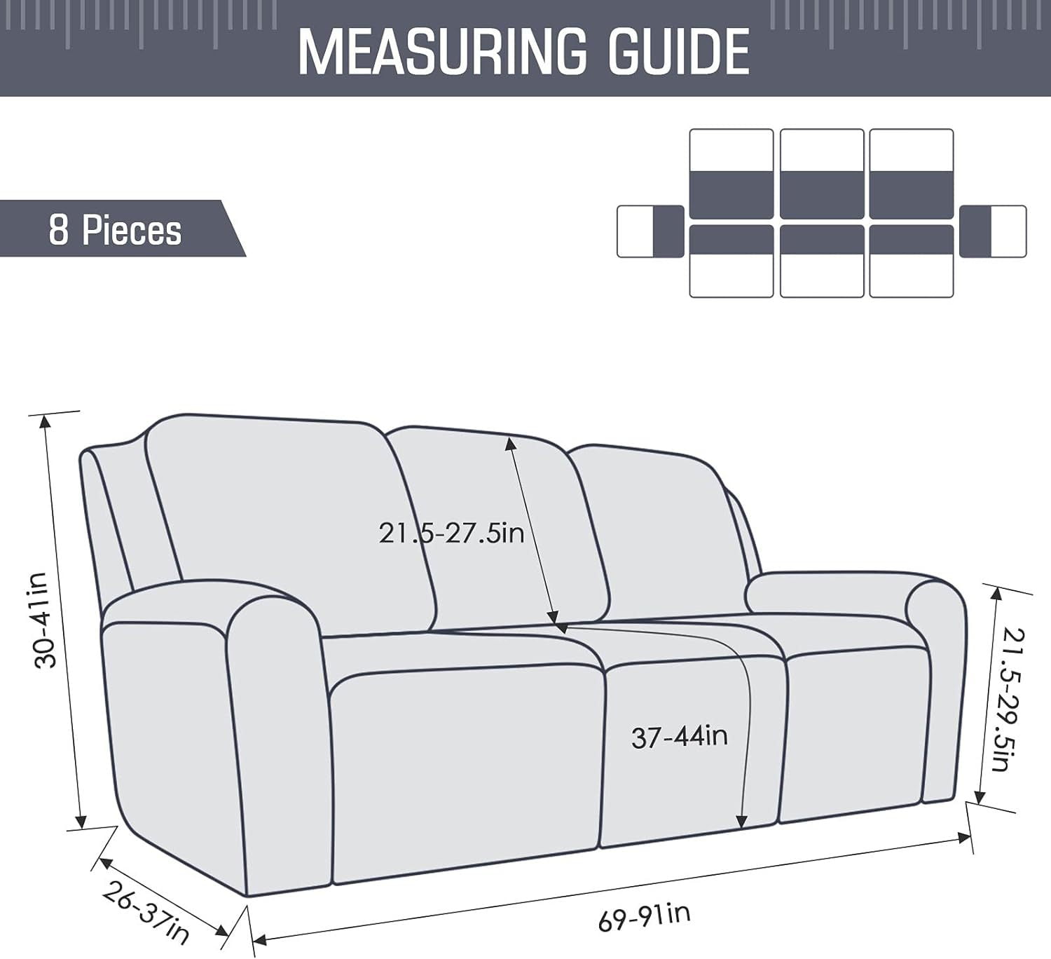 Nvzi -b Couch Cover Argyle Jacquard Stretch Sofa Covers Reclining Chair Cover for Living Room Sofa Easy Fit Washable Furniture Sofa Protector 3 seat (Dark Grey)