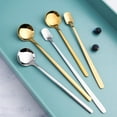 thumbnail image 4 of 6 Long Handle Teaspoons Tea Spoon Stainless Steel Ice Cream Mixing Latte Coffee, 4 of 10