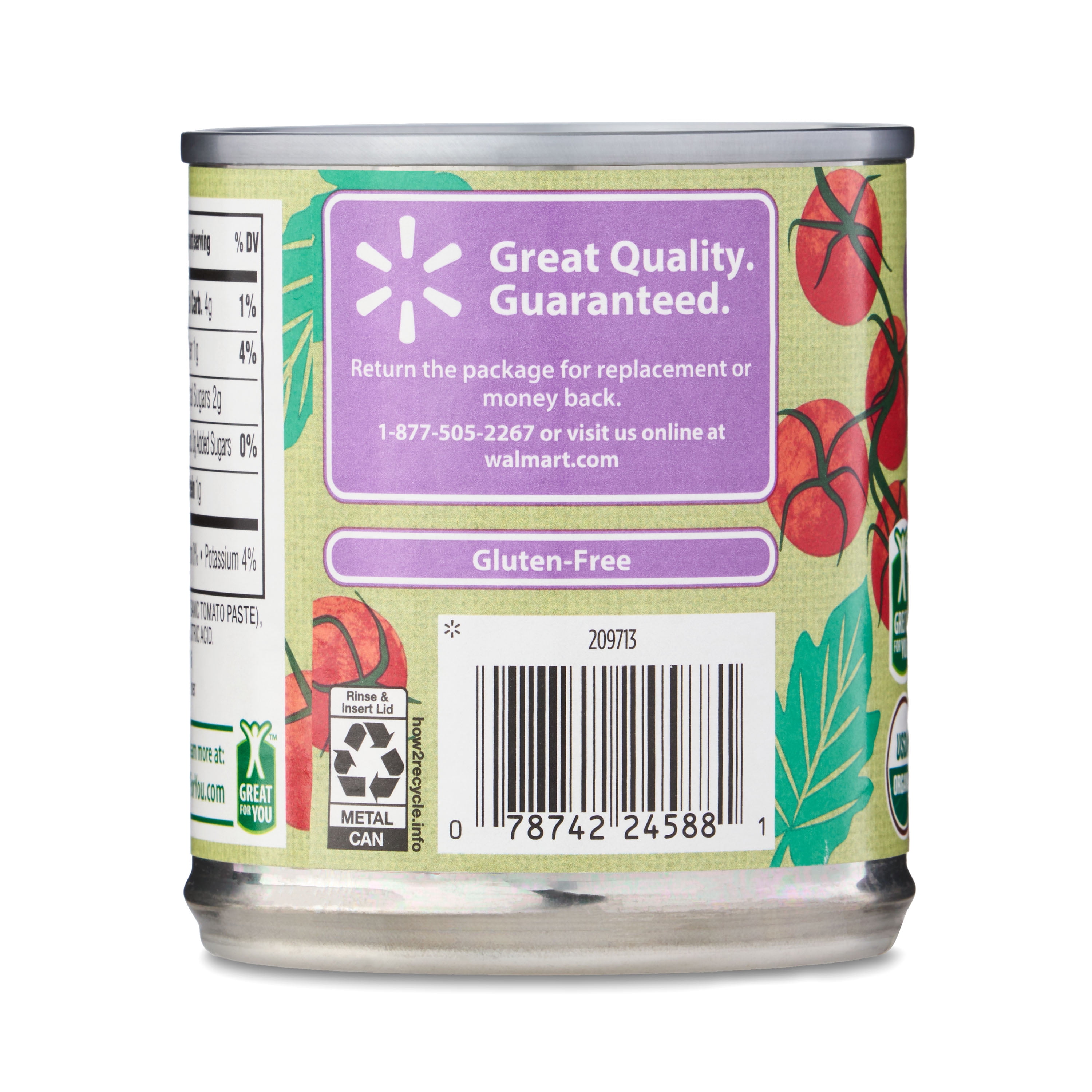 (24 pack) Great Value Organic Tomato Sauce, 8 oz