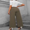thumbnail image 7 of LYMAYTER XS-XL Women Work Pants Business Casual Loose High Waist Office for Pants Trousers with Pockets, 7 of 7