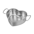 thumbnail image 4 of deevoka 2x Sauce Pan Cooking Pot Stainless Steel Heart Shaped Sauce Pan Soup Pot, 4 of 9
