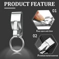 thumbnail image 3 of Lsupdaol 4 Pieces Belt Key Clip Key Holder Security Metal Keychain Clip Ring for Men Home Office Supplies(Silver), 3 of 8