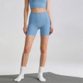 thumbnail image 4 of Sunnin Women Biker Shorts High Waist Tummy Control Solid Color Yoga Workout Shorts, 4 of 5
