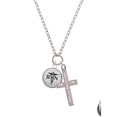 thumbnail image 2 of Delight Jewelry Silvertone Domed Black BSN I Set You Apart Engraved Cross Zoey Necklace, 28", 2 of 4