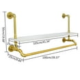thumbnail image 2 of Golden Iron Pipes Clothes Hanging Rail Organizer Wall Mounted Garment Rack Towel Hanger, 2 of 12