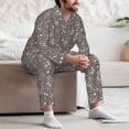thumbnail image 7 of Daiia Retro Bunny for Men's Long-Sleeved Pajama Set – Soft & Comfortable Sleepwear Button-Up Pajamas Cozy Lounge Wear-Medium, 7 of 7