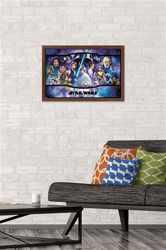 Star Wars: Original Trilogy - Banner Wall Poster, 14.725" x 22.375", Framed