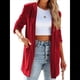 thumbnail image 3 of Cárdigan de Terciopelo de Larga para Mujer, Cuello de Solapa, Abertura Frontal, Suéter Vintage con Bolsillo. Vino Tinto XXL, 3 of 8