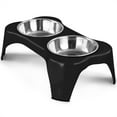 thumbnail image 2 of Gibson Home Bow Wow Meow 3 Piece Elevated Pet Bowl Dinner Set in Black, 2 of 5