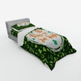 thumbnail image 3 of Ambesonne Saying Bedding Set 4 Pcs, Kiss Me Im Irish Clovers, Queen, Apple Green Dark Green, 3 of 3