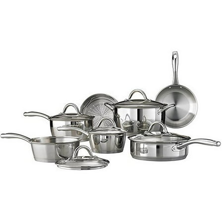 Tramontina Gourmet Stainless Steel Tri-Ply Base Cookware Set, 12 (The Best Cookware For Induction Cooktops)