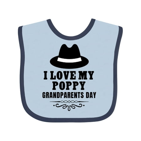 

Inktastic Grandparents Day I Love My Poppy Gift Baby Boy or Baby Girl Bib