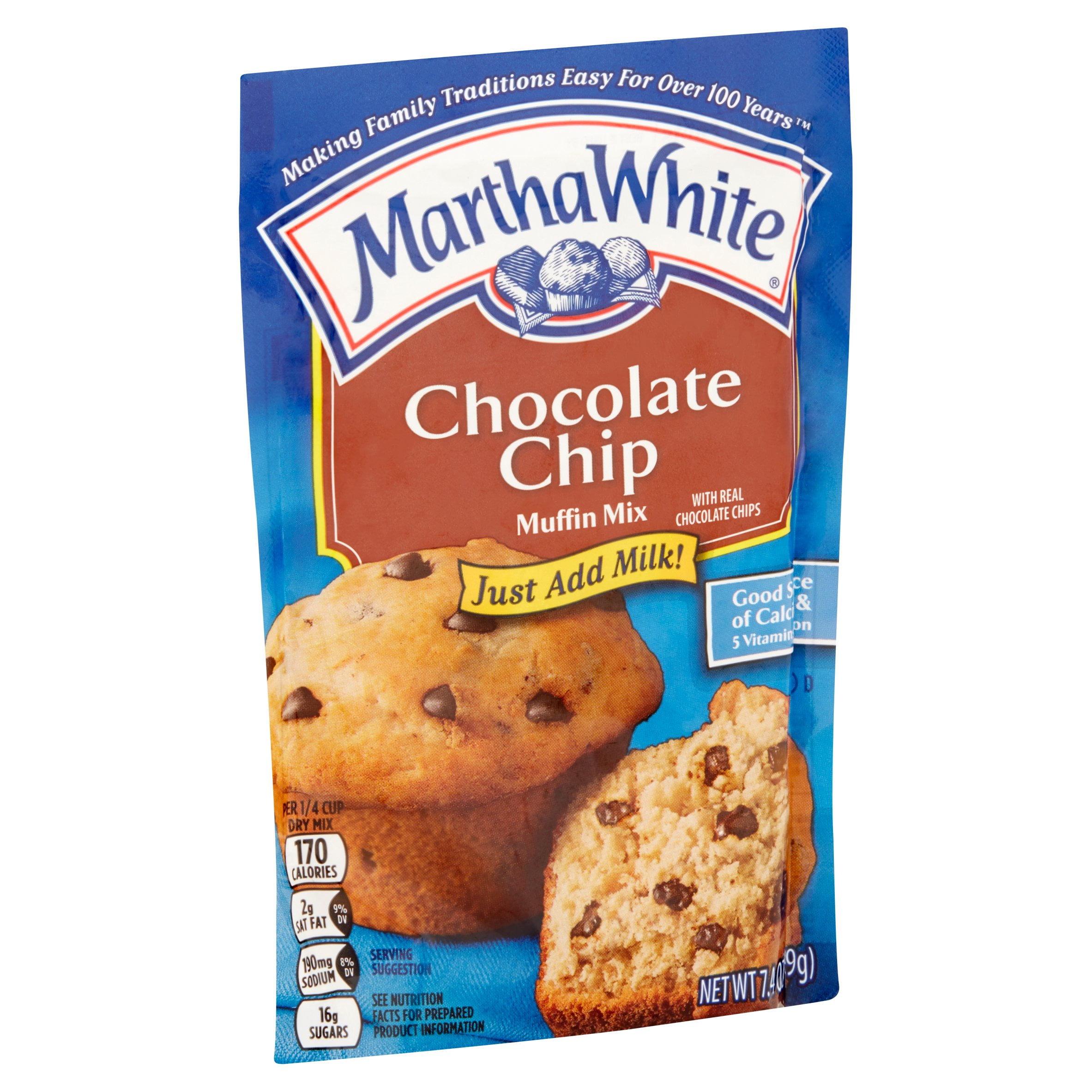 Martha White Chocolate Chip Muffin Mix, 7 Oz Bag