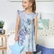 thumbnail image 4 of Fotbe Bird Butterfly Stripe Vestido de Dormir para Niñas de 3 a 10 Años, Mangas Cortas, Estilo Princesa, Pijama Camisón con Mangas Voladas-X-Large, 4 of 6