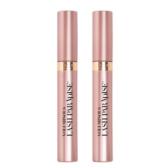 L'Oreal Paris Voluminous Makeup Lash Paradise Volume Mascara, Blackest Black, 2 Pack