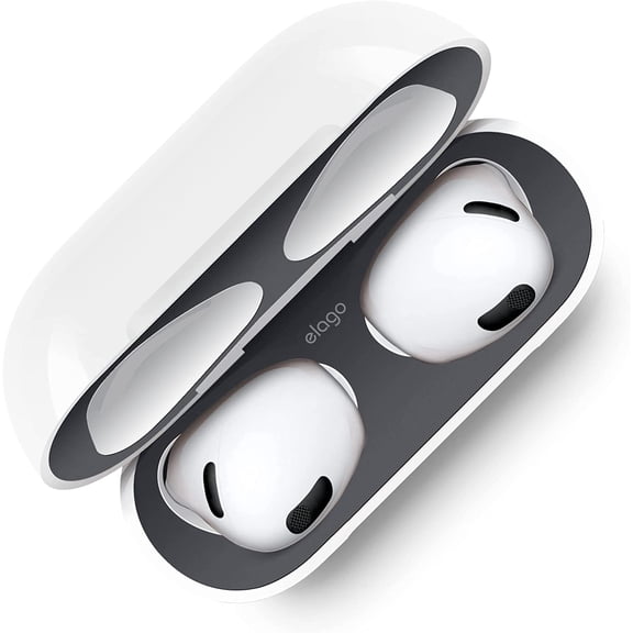 Dust Guard for AirPods 3rd Generation, Dust-Proof Sticker, Protection from Iron & Metal Shavings, Clean Your AirPods (2 Sets, Dark Grey)