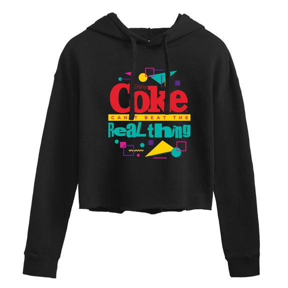 Coca-Cola - Retro - Coke Can't Beat The Real Things - Juniors Cropped Pullover Hoodie