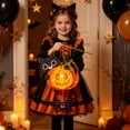 thumbnail image 4 of Lilixerw Halloween Pumpkin Lantern Decoration, Hanging Projection Light Kit with Black Cat and Spider Accent, for Indoor Wall, Window and Party Setup, 14.17x7.09 inch, 4 of 6