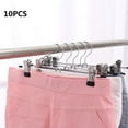 thumbnail image 3 of 10 Pcs Cintres en Acier Inoxydable Support à Pince Cintre Pantalon Ajustable Prise Pincée, 3 of 5