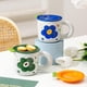 thumbnail image 5 of Toystoory Taza de cerámica con tapa para café y agua, bonitas tazas con diseño de flores, recipiente para desayuno, asa para taza, suministros Juegos de servir café y té Rojo, 5 of 6