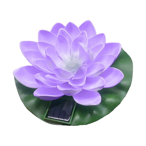openpig Solar Floating Pool Lights, Waterproof Floating Lotus Light, Floating Lights Lotus Floating Lanterns Artificial Lily Pads for Pool Party Garden & Pond Summer Decoration, Purple