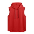 thumbnail image 5 of Men's Solid Hooded Sleeveless Shirts – Drawstring Athletic Tank Tops for Casual Streetwear Summer Sport Men's Hooded Sleeveless Athletic Top, 5 of 8