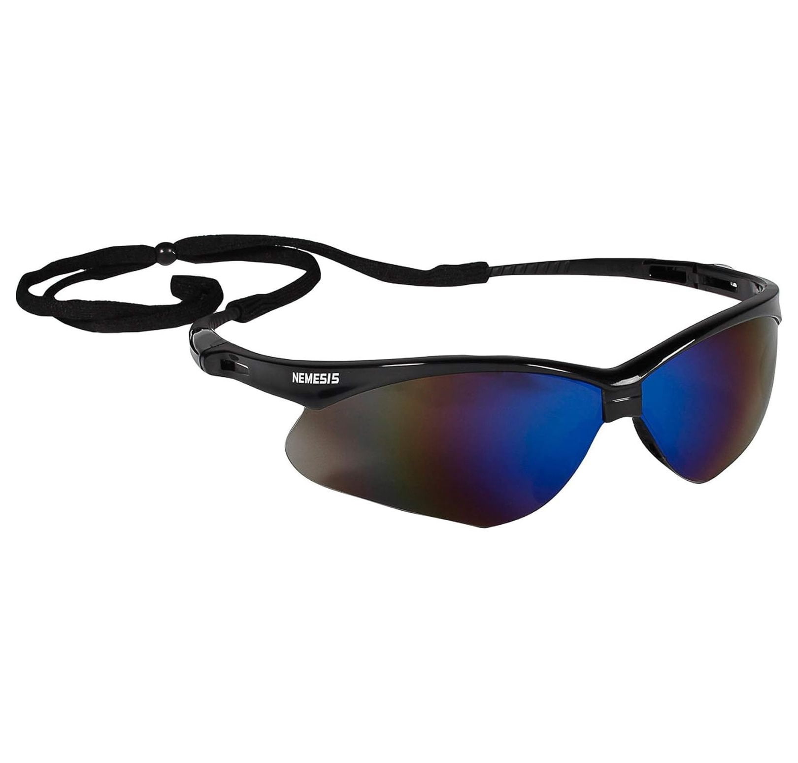 V30 Nemesis Safety Glasses / Sunglasses 14481 Black Frame, Blue Mirror Lens (6 Pair)