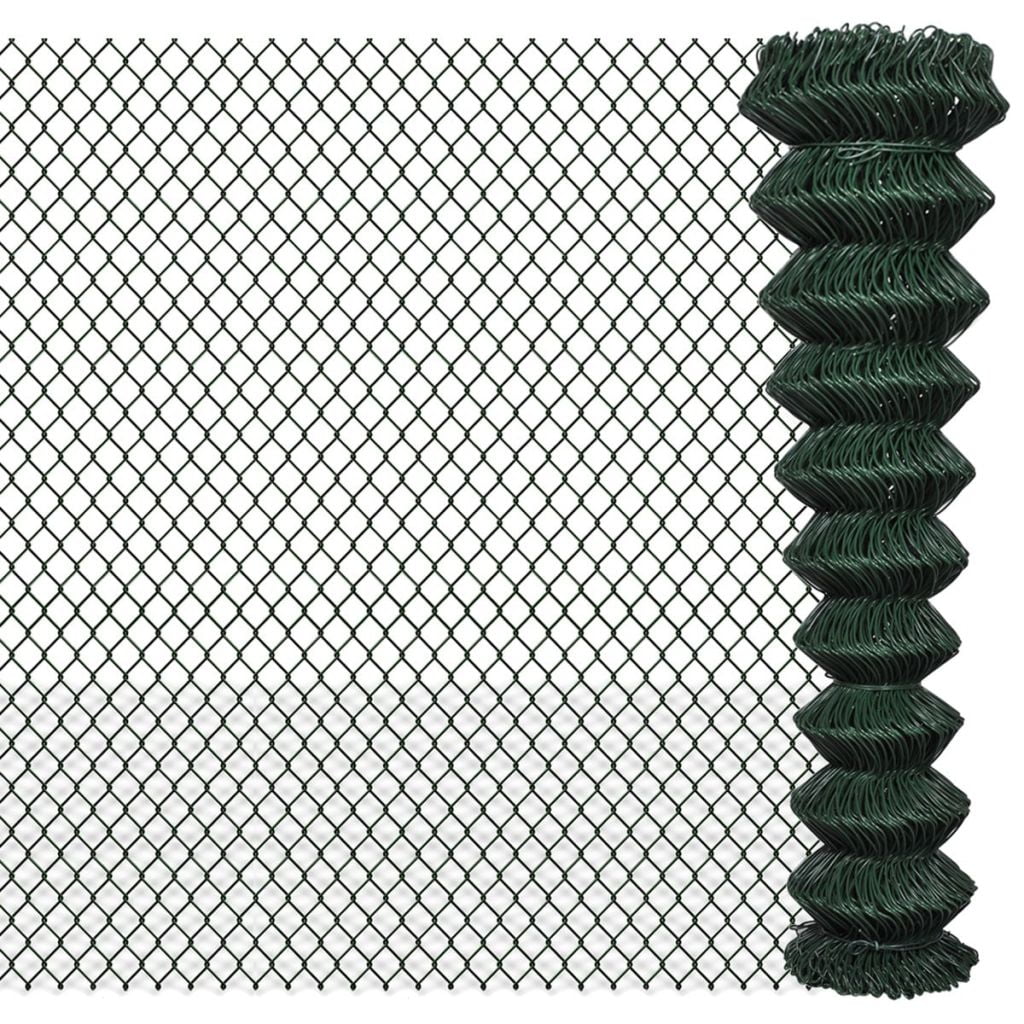 PVC Fence Chain Link Top Panels Rail Eye Post Stands Green Chain Fence