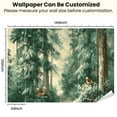 thumbnail image 3 of Peel and Stick Wallpaper Tall Trees Squirrels Dense Foliage Forest Scene Natural Scenery Modern Art Wall Mural Decor Self Adhesive and Removable 100in x 144in, 3 of 8
