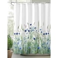 thumbnail image 2 of Fsddascl Navy Blue Wildflowers Shower Curtain Set - Standard 72" x 72" Washable Bathtub Curtain with 12 Hooks, Spring Pastoral Botanical Floral Waterproof Fabric Stall Shower Curtains for Bathroom, 2 of 6