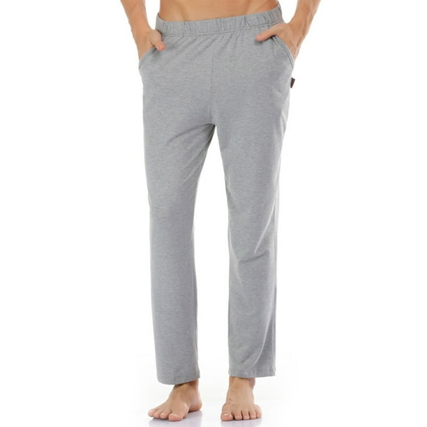 CVLIFE Men Pajama Pants Elastic Waist Pj Bottoms Solid Color Sleepwear  Lightweight Straight Leg Pant Home Trousers Gray L 