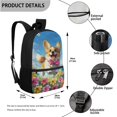 thumbnail image 2 of ZUXONGSY Painted Corgi Daisy Flower Print Backpack and Lunch Bag Set for Girls Boys Middle School Elementary Bookbags, 3Pcs School Bag with Lunch Bag Pencil Case, 2 of 5