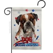 Breeze Decor G120207-BO Patriotic Brindle Boxer Animals Dog 13 x 18.5 in. Double-Sided Decorative Vertical Garden Flags for House Decoration Banner Yard Gift