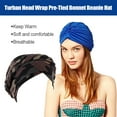 thumbnail image 3 of Minnieouse Pack de 3 estampados de moda turbante cómodo patrón europeo diademas estilo musulmán elasticidad accesorios para el cabello para Sombreros Camuflaje Verde, 3 of 6