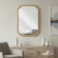 thumbnail image 2 of Wall Mirror Natural Wood Color 20" x 30" Solid Wood Frame Rounded Corner Decorative Mirror, For Bedroom, Bathroom, Living Room, Entryway,Decorative Wall Mirror, 2 of 10