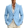 thumbnail image 6 of Riecok Blazers for Men Button Front Business Suit Jacket Solid Long Sleeve Casual Coat Formal Office Clothes with Pocket, 6 of 7