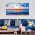 thumbnail image 3 of Aaheei Canvas Wall Art For Living Room Wall Decor For Office Blue Beach Painting Ocean Sea Waves Wall Pictures Ready To Hang Bedroom Home Decorations Prints Posters Mural Artwork, 3 of 6
