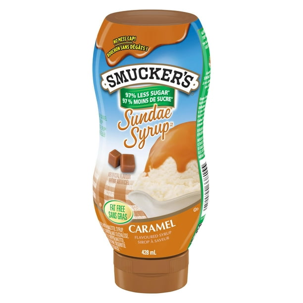 Smucker's No Sugar Added sirop sans sucre saveur de caramel 428mL 428 mL