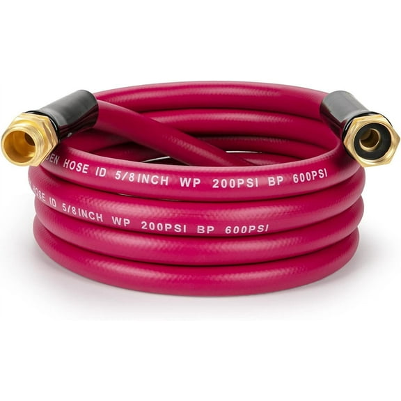 5/8 in x 10 ft Heavy Duty Anti-Kink Garden Hose, BPA Free, Drinking Water Safe, Lightweight All-Weather Flexible Hose for Garden RV Camper Marine Use