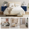 thumbnail image 2 of HULALA HOME Paul Multifunctional 2-Drawer Nightstand with Metal Legs Set of 2 by  NAVY, 2 of 5